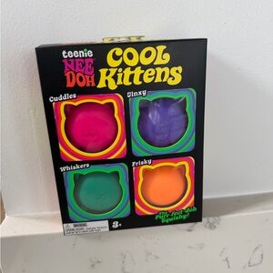 Teenie Nee Doh Cool Kittens Squishy Set - Pink, Purple, Green, Orange